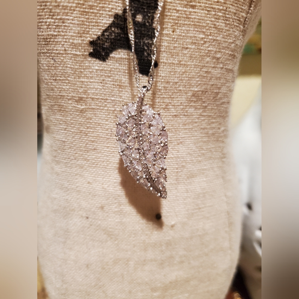 Sterling Silver Leaf Necklace - image 1